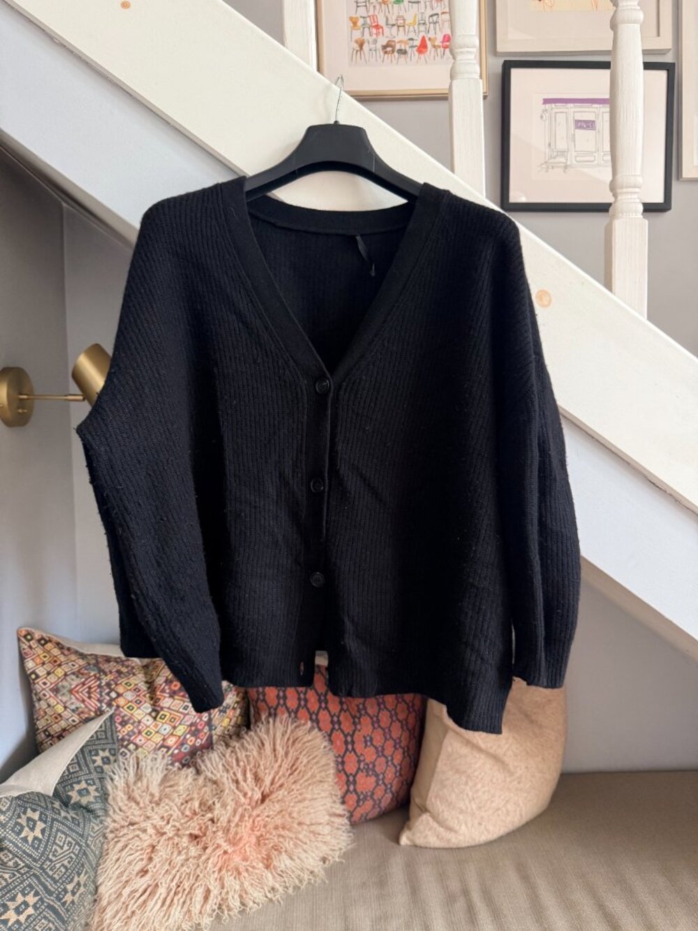 Jenni Kayne Cashmere Cocoon Cardigan (Black, XXL)